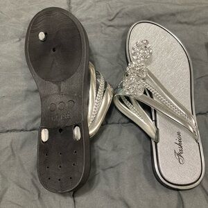 Never Been Worn Silver Women's Sandals